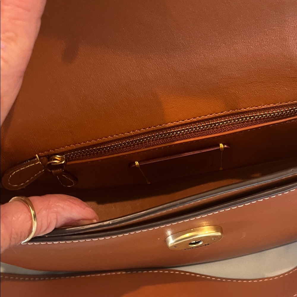 Coach Brown Leather Crossbody Bag with Gold Accents - Picture 3 of 10